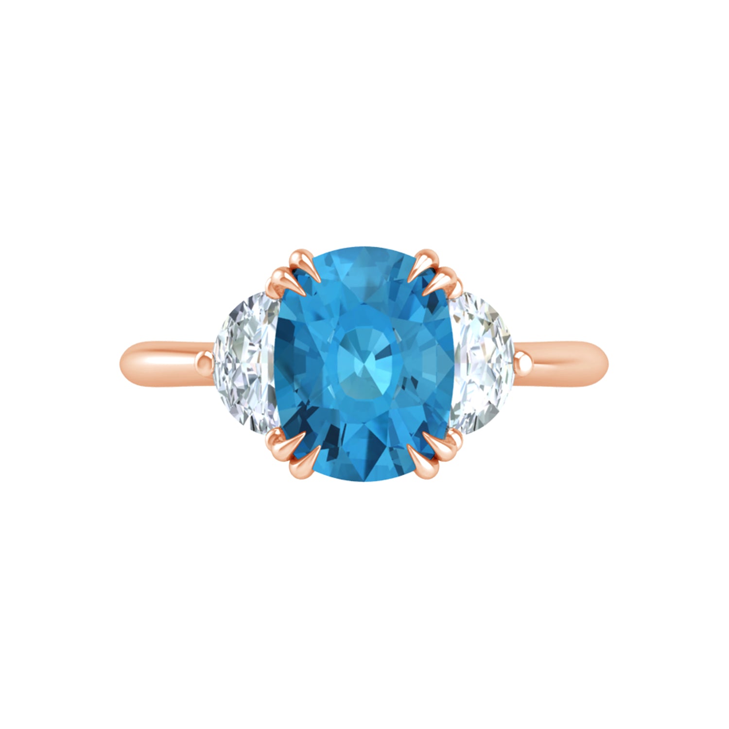 Lyra Half Moon Engagement Ring