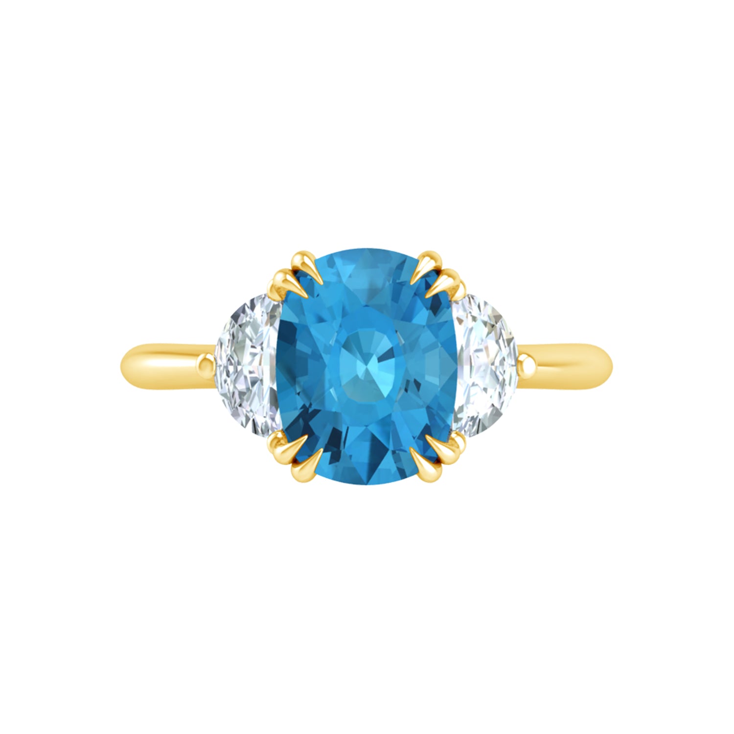 Lyra Half Moon Engagement Ring