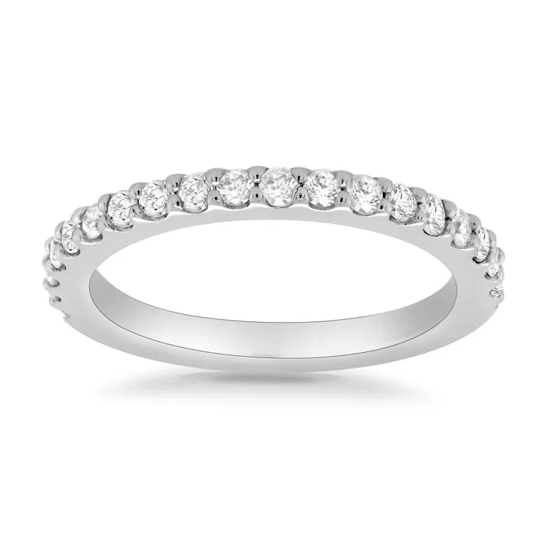 0.02ct Round Brilliant Cut Diamond Prong Set Wedding Ring