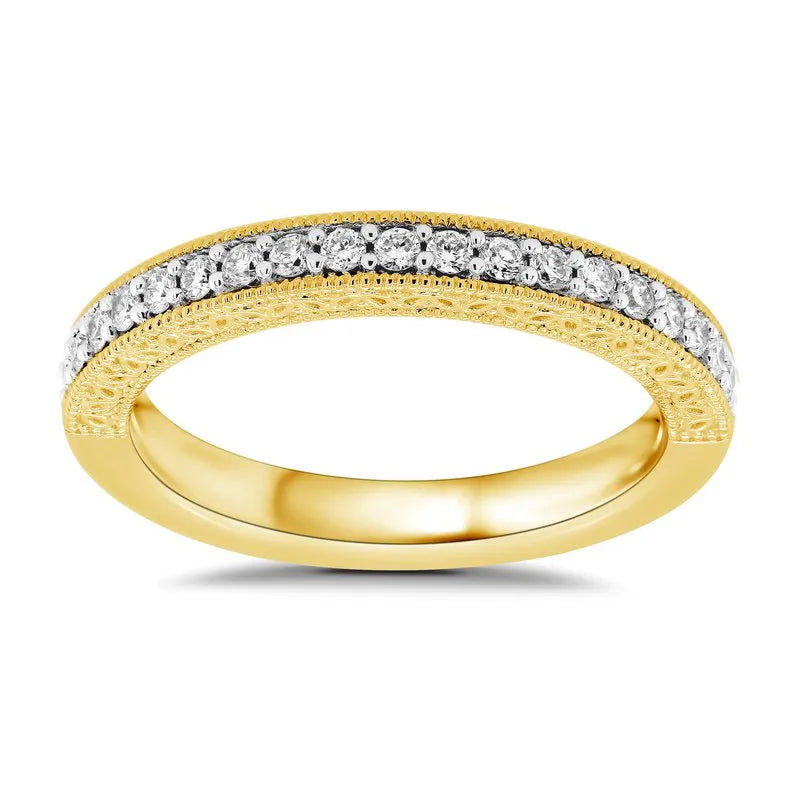 Milgrain Diamond Wedding Ring