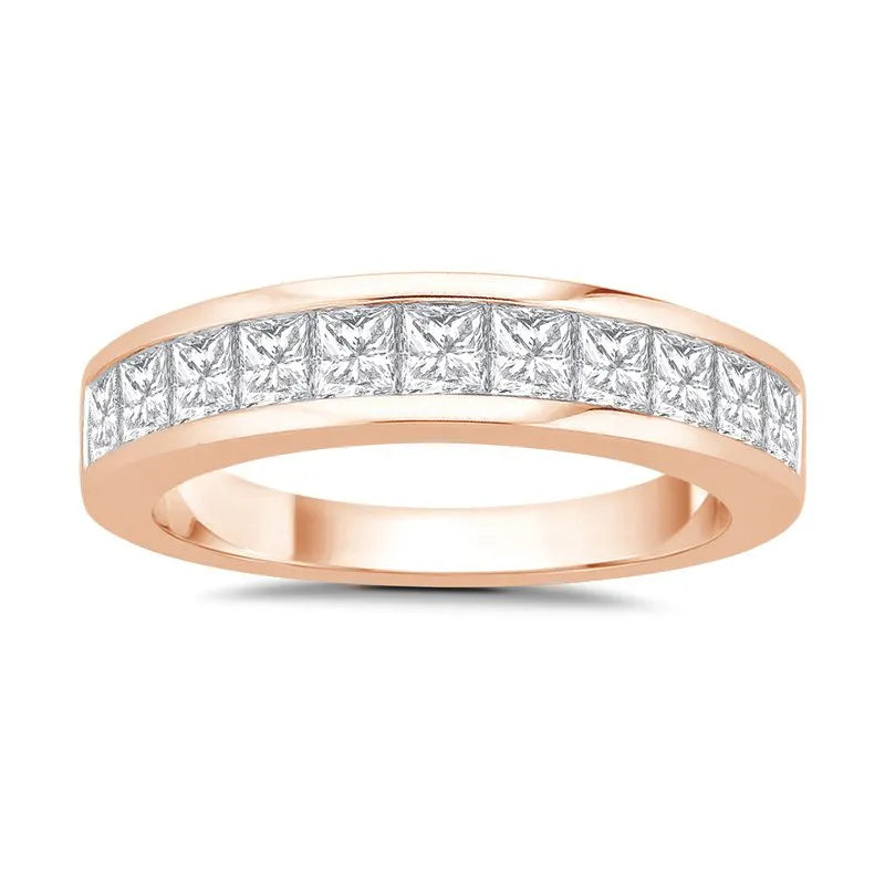Princess Cut Diamond Channel Set Wedding Ring