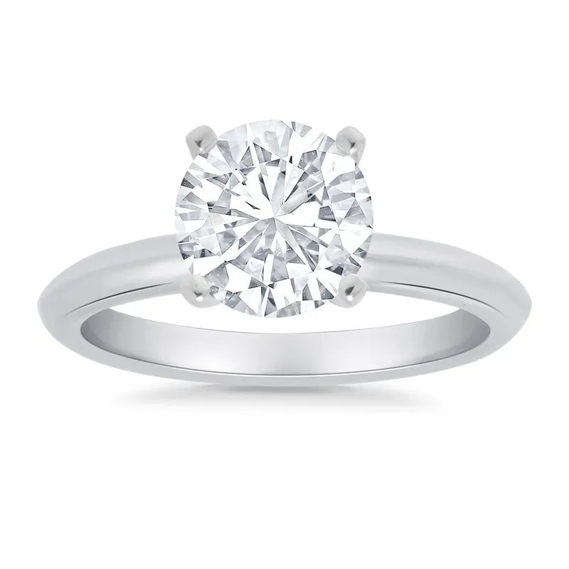 Round Knife Edge Solitaire Engagement Ring