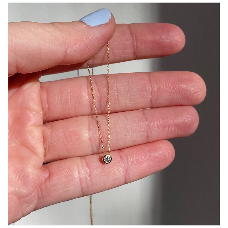 0.10ct Bezel Floating Diamond Necklace