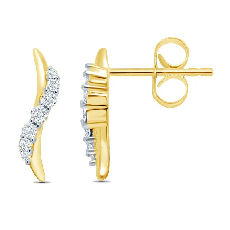 Twisted Lines Diamond Stud Earring