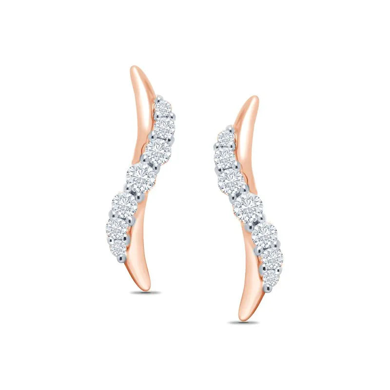 Twisted Lines Diamond Stud Earring