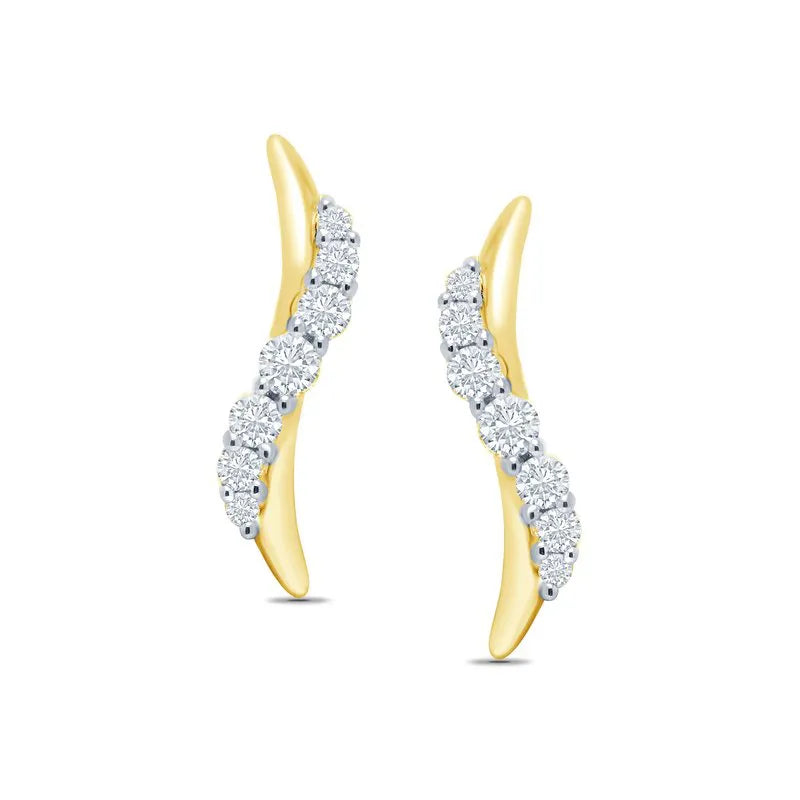 Twisted Lines Diamond Stud Earring