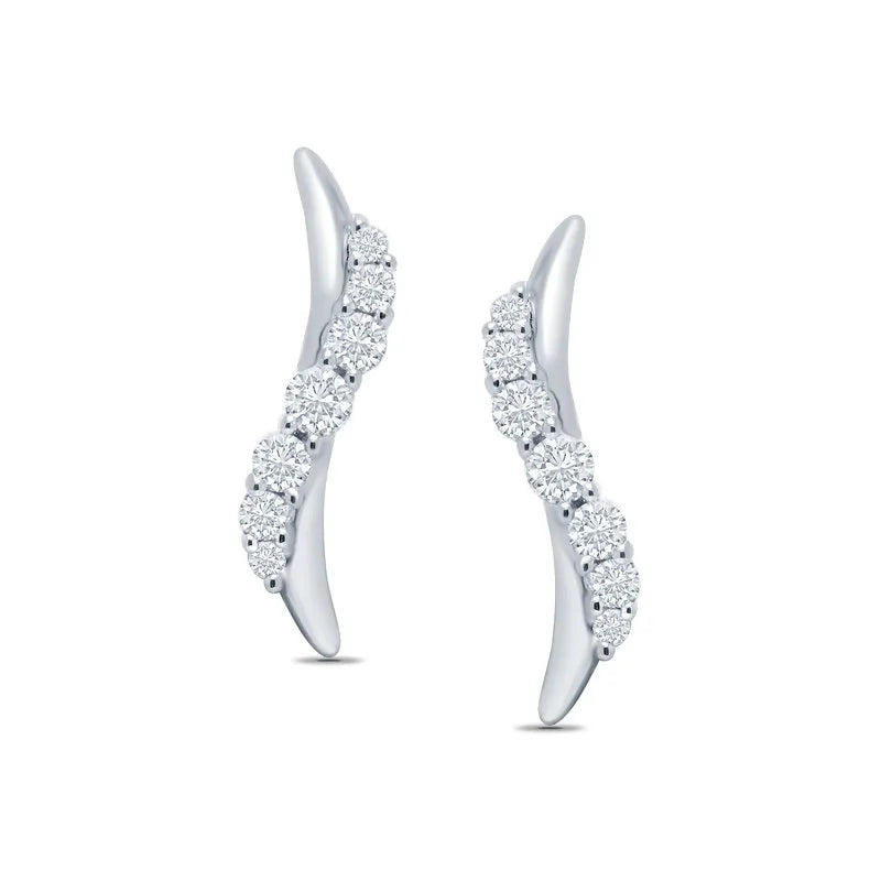 Twisted Lines Diamond Stud Earring