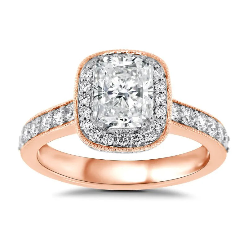 Radiant Lola Halo Diamond Engagement Ring