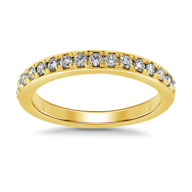 Round Brilliant Cut Pave Diamond Wedding Ring