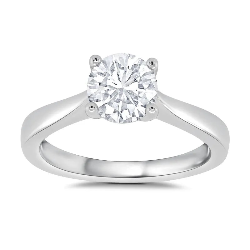 Round Cathedral Solitaire Engagement Ring