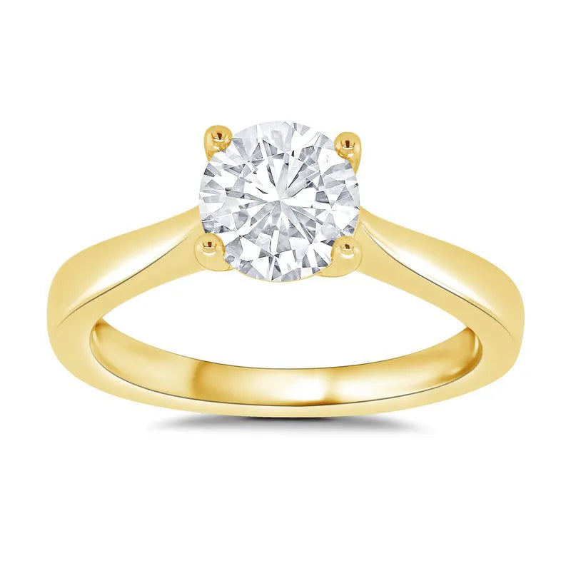 Round Cathedral Solitaire Engagement Ring