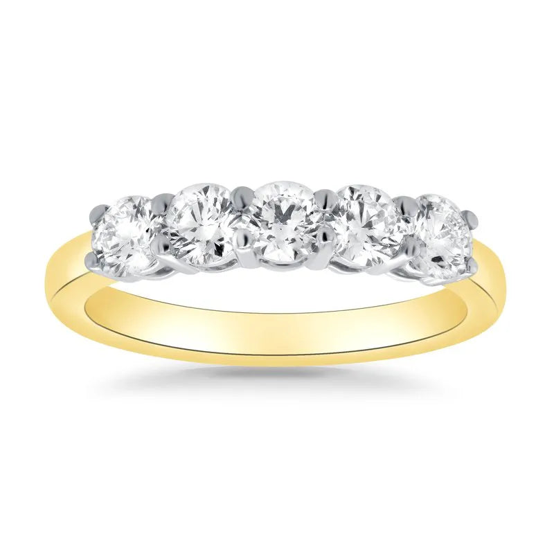 0.20ct Round Brilliant Cut Diamond Prong Set Wedding Ring