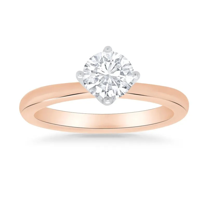 Round Compass Solitaire Engagement Ring