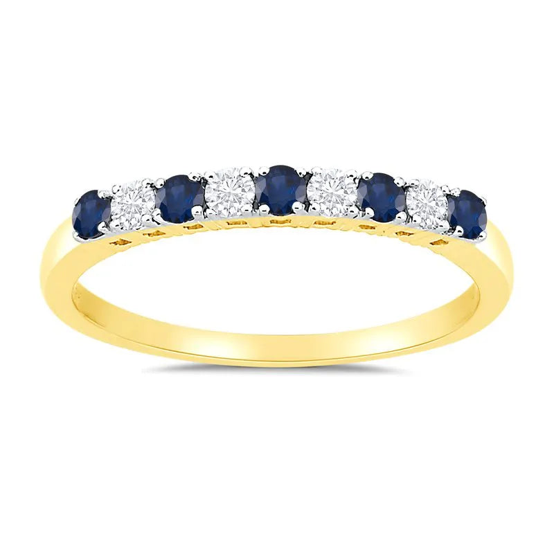 Diamond and Sapphire Wedding Ring