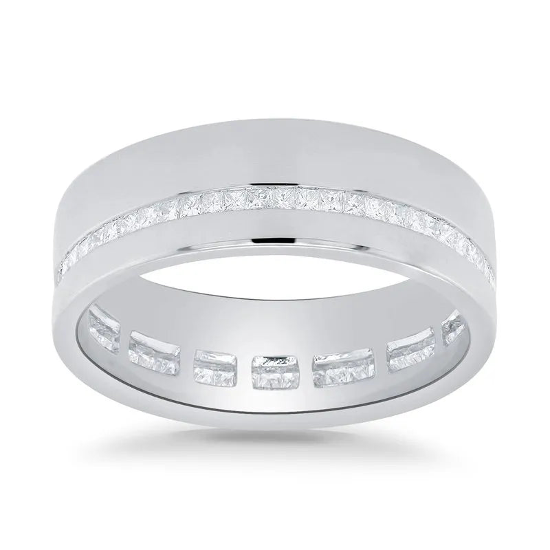 Cigar Diamond Wedding Ring