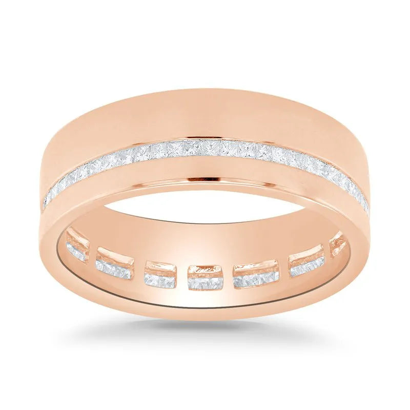 Cigar Diamond Wedding Ring