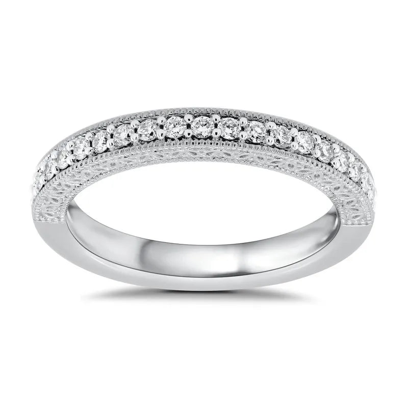 Milgrain Diamond Wedding Ring