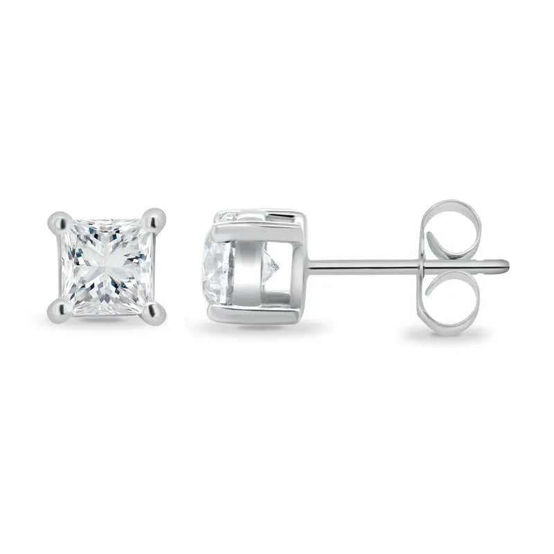 Princess Cut Diamond Studs