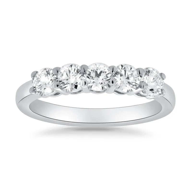 0.20ct Round Brilliant Cut Diamond Prong Set Wedding Ring
