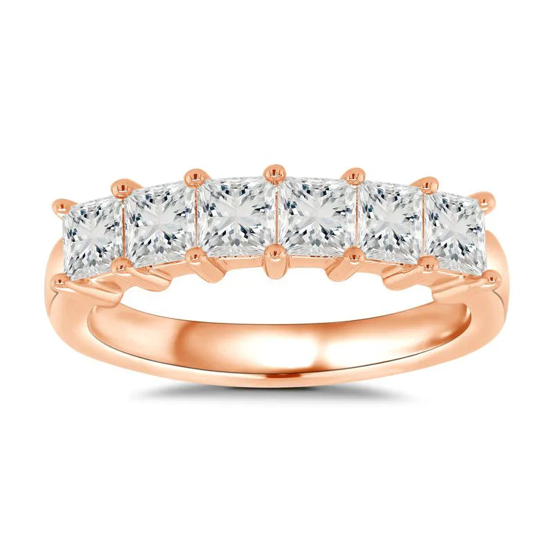 Princess Cut Diamond Prong Set Wedding Ring