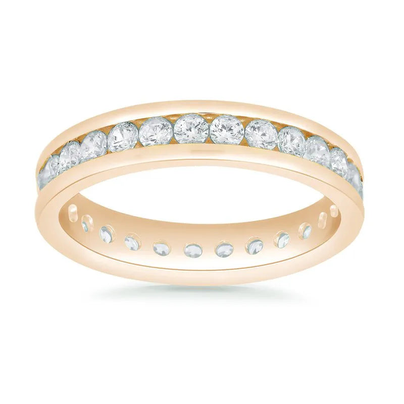 Round Brilliant Cut Diamond Channel Set Eternity Wedding Ring