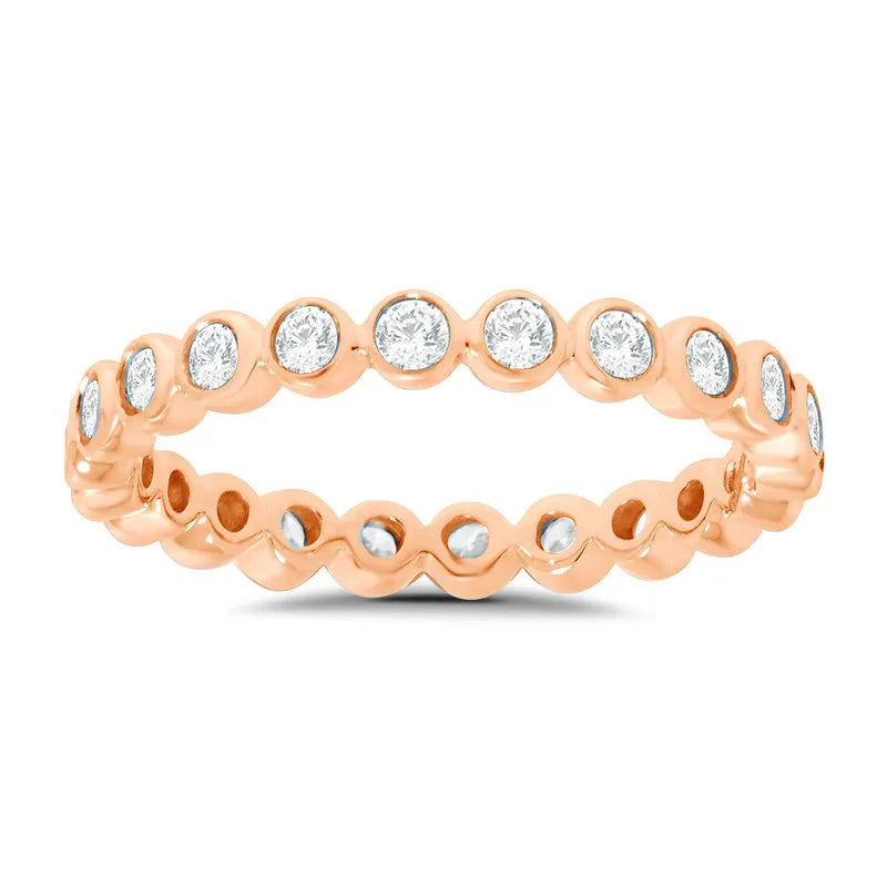 Round Brilliant Cut Diamond Bezel Set Wedding Ring